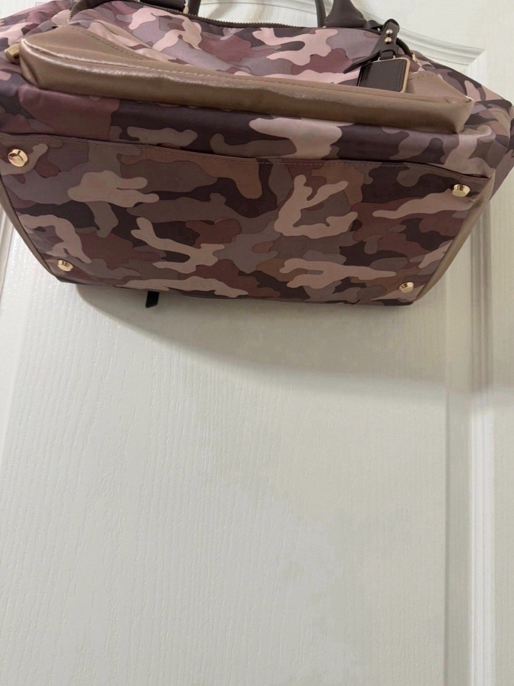 Tumi Pink Camo Voyageur Adrian Carryall with Brown Trim - Picture 4 of 6